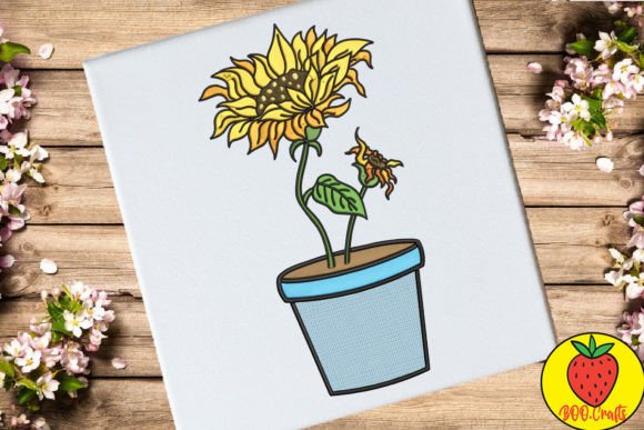 Beautiful Sunflower Pot: An Embroidery Design Review