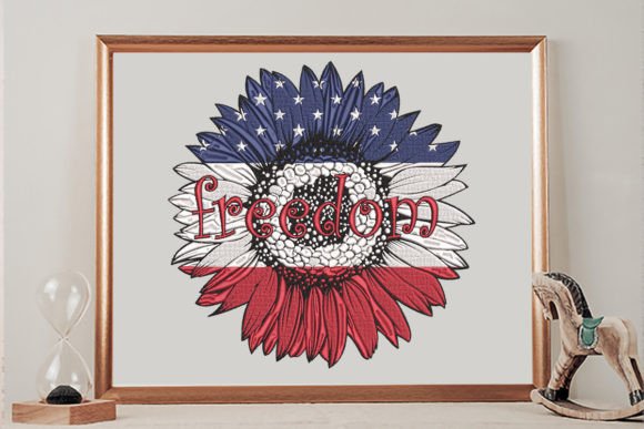 Flag USA Sunflower Freedom: An Embroidery Review