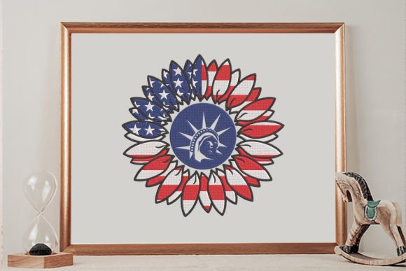 Flag USA Sunflower: Patriotic Embroidery Review