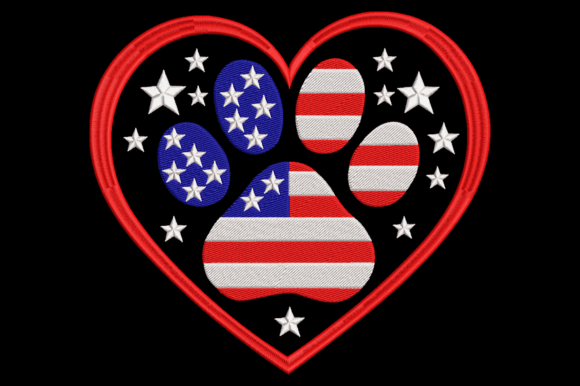 Patriotic Dog Paw: A Designer’s Stitch Test