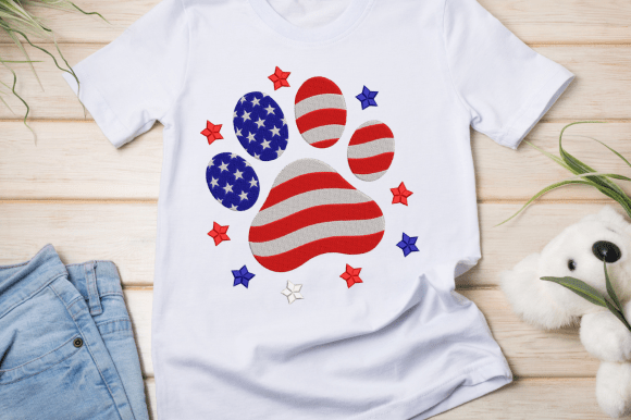 Patriotic Paw: Eagle Embroidery for Apparel