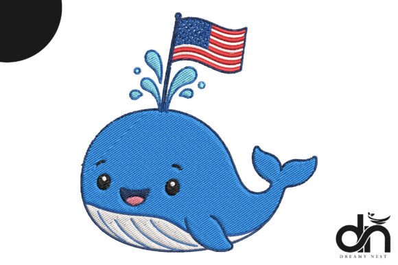 Patriotic USA Flag Whale Embroidery Review