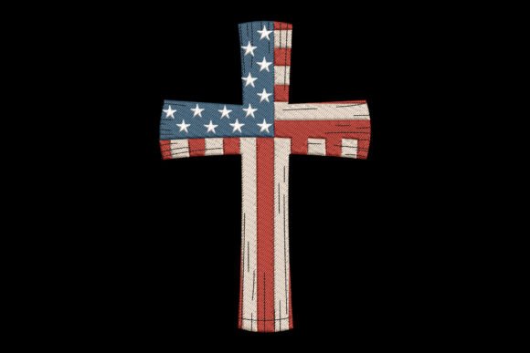 USA Flag Christian Cross: Holiday Embroidery Review