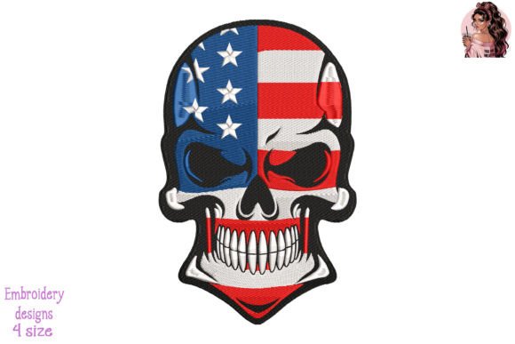USA Flag Skull: Seasonal Embroidery Design Review